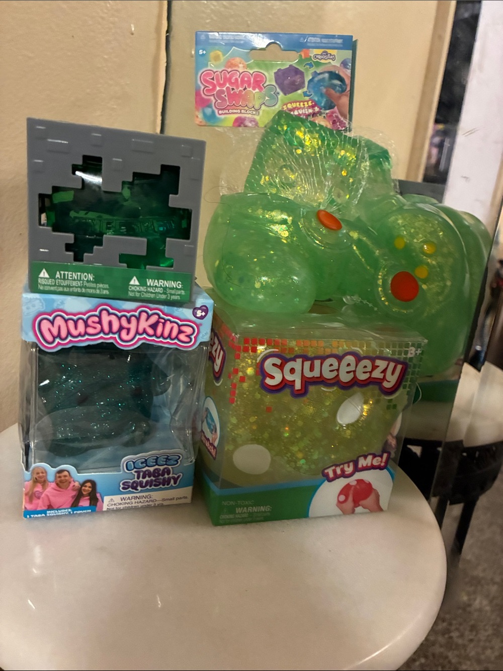 Glitter Squeeezy Controller, Dice, MushyKins, Minecraft Jelly Cube & Sugar Swaps
